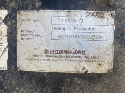 Máy xúc bánh xích HITACHI ZX350K-3 đời máy 2012