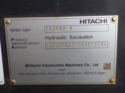 Máy xúc HITACHI ZX350H-6, sản xuất năm 1019
